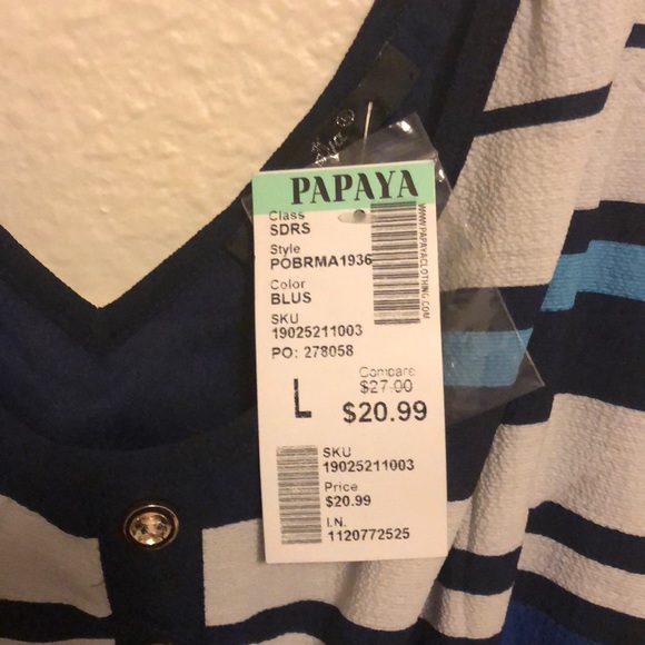 Spaghetti strap, stripped dress. Never worn. - Picture 2 of 2